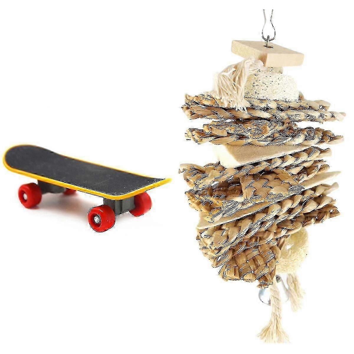 Pet Bird Toys Parrot Toys Funny Intelligence Mini Skateboard Toy @bugu