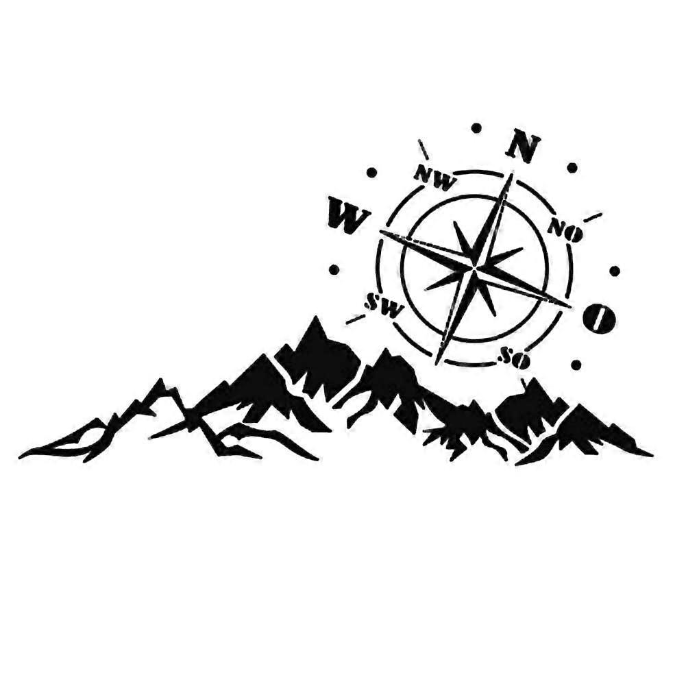 Online Car Accessories Compass Mountains Car-Styling SUV Off-road Reflective Decals Sticker Decoration