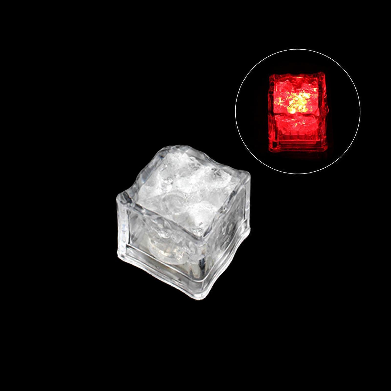 Multi-Color Ice Cube LED Ice Cube Glow LED Lighting Ice Props Luminous Drink Decor for w/ Liquid Sensor Holiday Party Fa Red