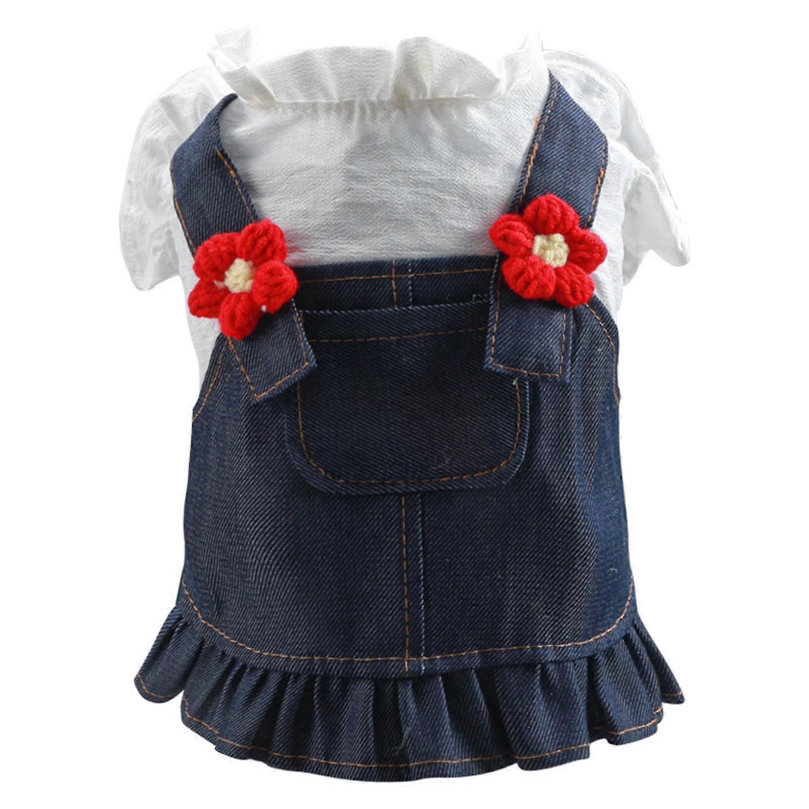 Dog Skirt with Ruffles Holiday Pet Dresses Puppy- Costume Apparel Clothes  for Small Dogs Jeans Dress Spring XS | Fruugo UK