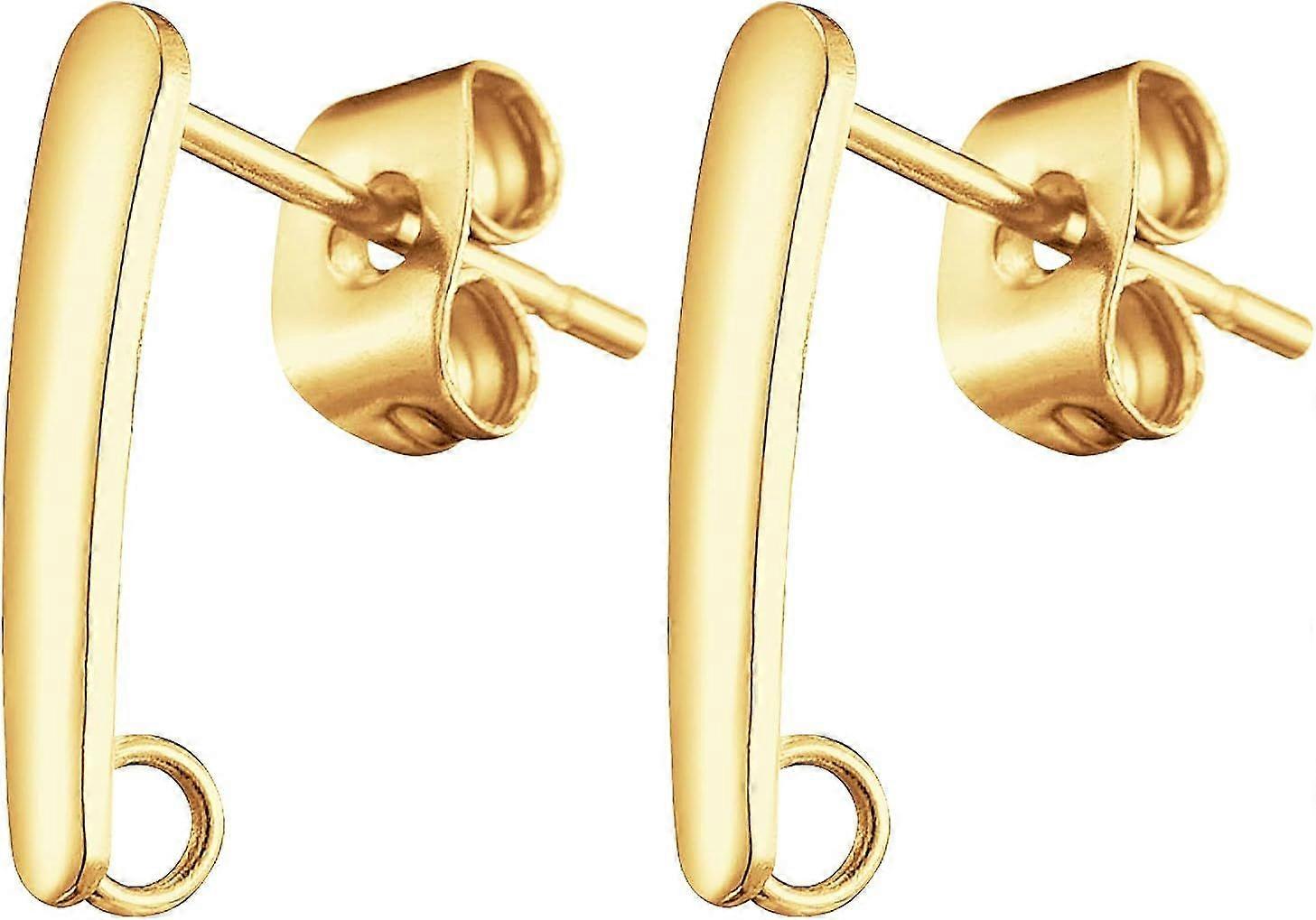 30PCS Stainless Steel Rectangle Pad Post Earrings Rectangle Blank Earrings Studs for Making