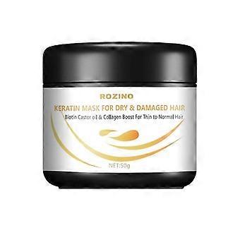Keratin Hair Mask Deep Conditioner - Biotin Castor Oil and Collagen Repair Treatment for Coloured Dry Damaged Hair Curly or Straight Thin Fine Locks