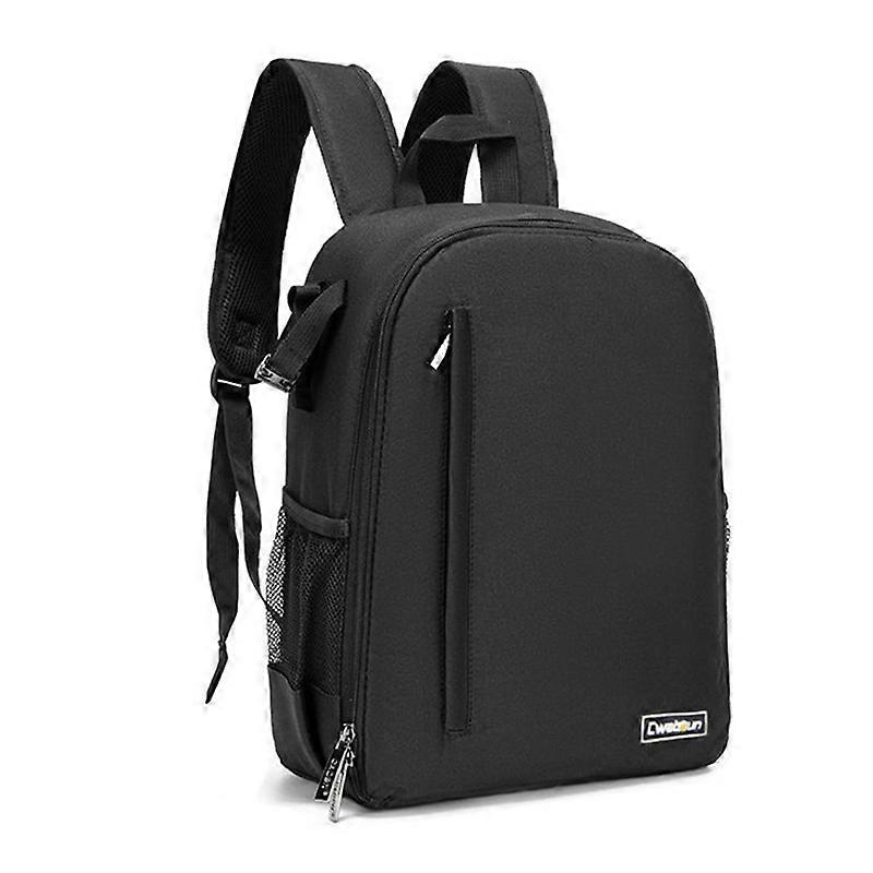 Shoulder Digital Camera Bag Outdoor Nylon Photography Backpack(Black (Big size))