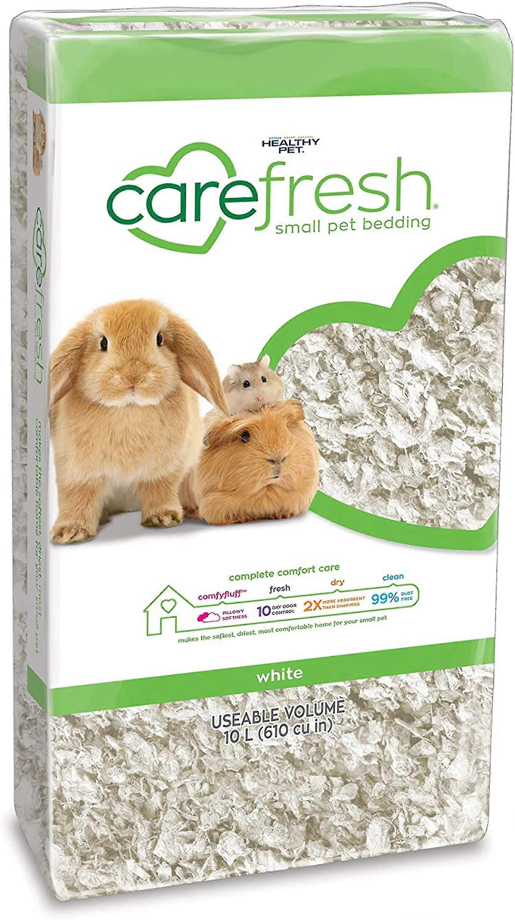 Carefresh White Natural Paper Small Animal Pet Bedding with Odor Control, 10 L