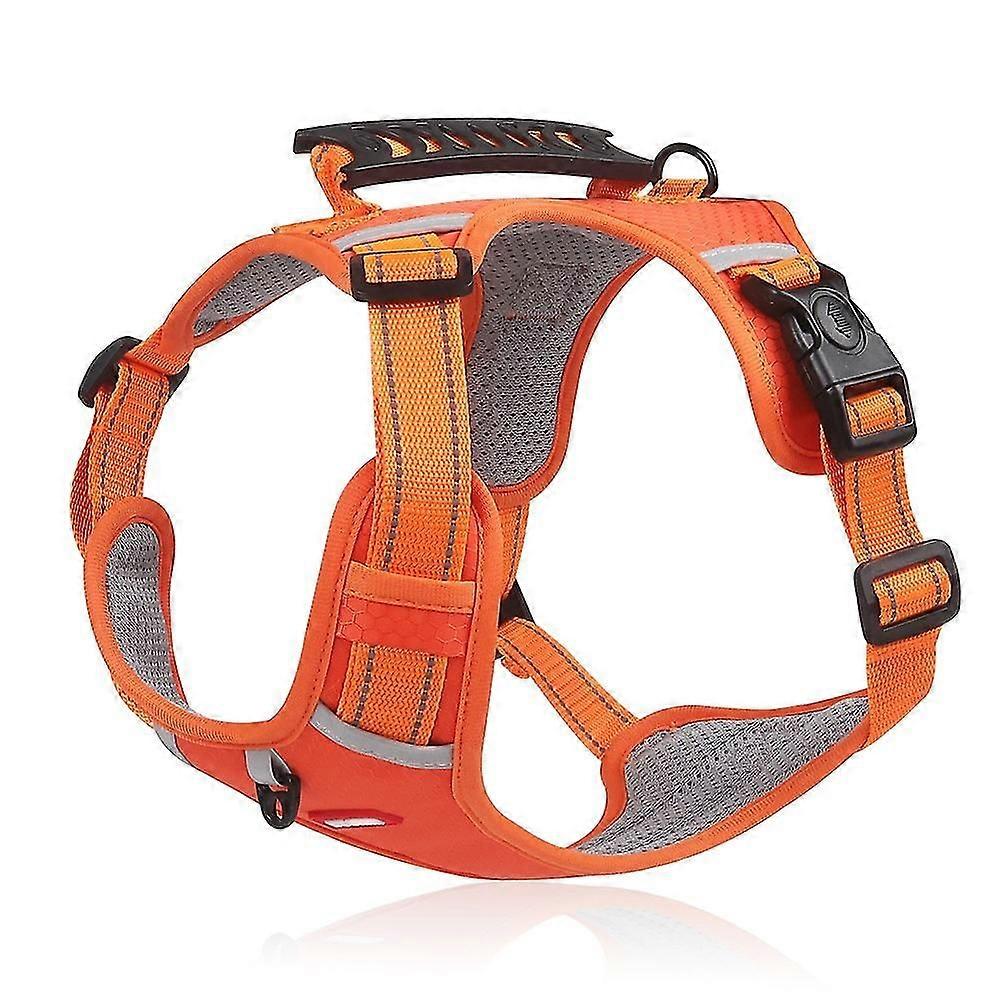 DUOMM HT-524 Breathable Pet Dog Harness Reflective Puppy Safety Vest with Control Handle ST - Orange