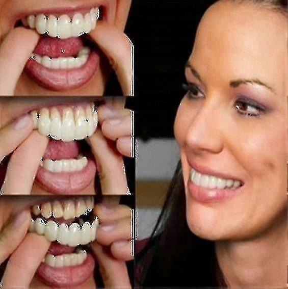 A Pair Upper & Lower High Quality Denture Instant Smile Comfort Fit Flex Cosmetic Teeth Denture Teeth Top Cosmetic Veneer