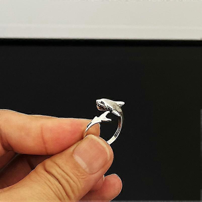 Shark Herren Ring Vintage Mode Offene Einstellung Ring