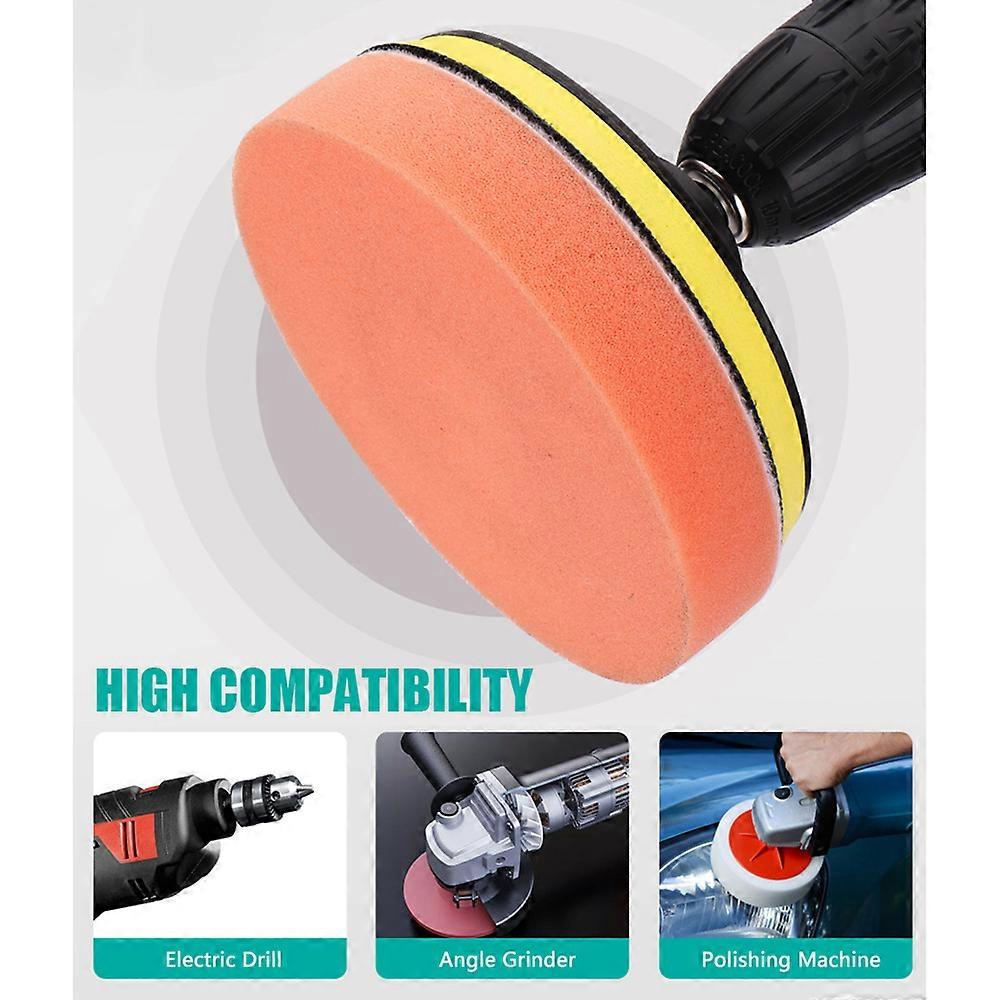 Car Foam Drill Buffing Pad Polishing Pad Kit 6 Pcs 4 Inch Car Buffer Polishing Kits Sponge and Wool Polishing Pads Set