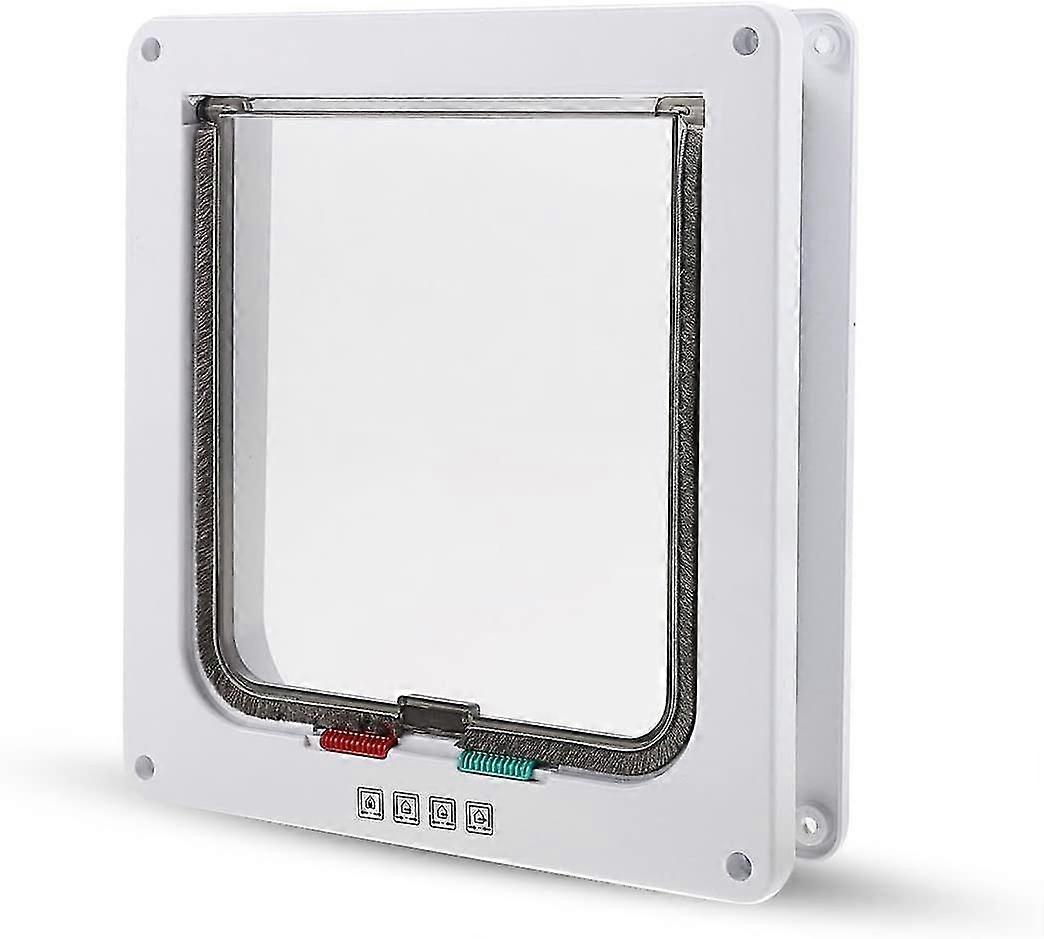 2024 Cat Flap compatible Big Cat Cat Door Dogs Cat Hatch Easy To Install 4 Position Lock