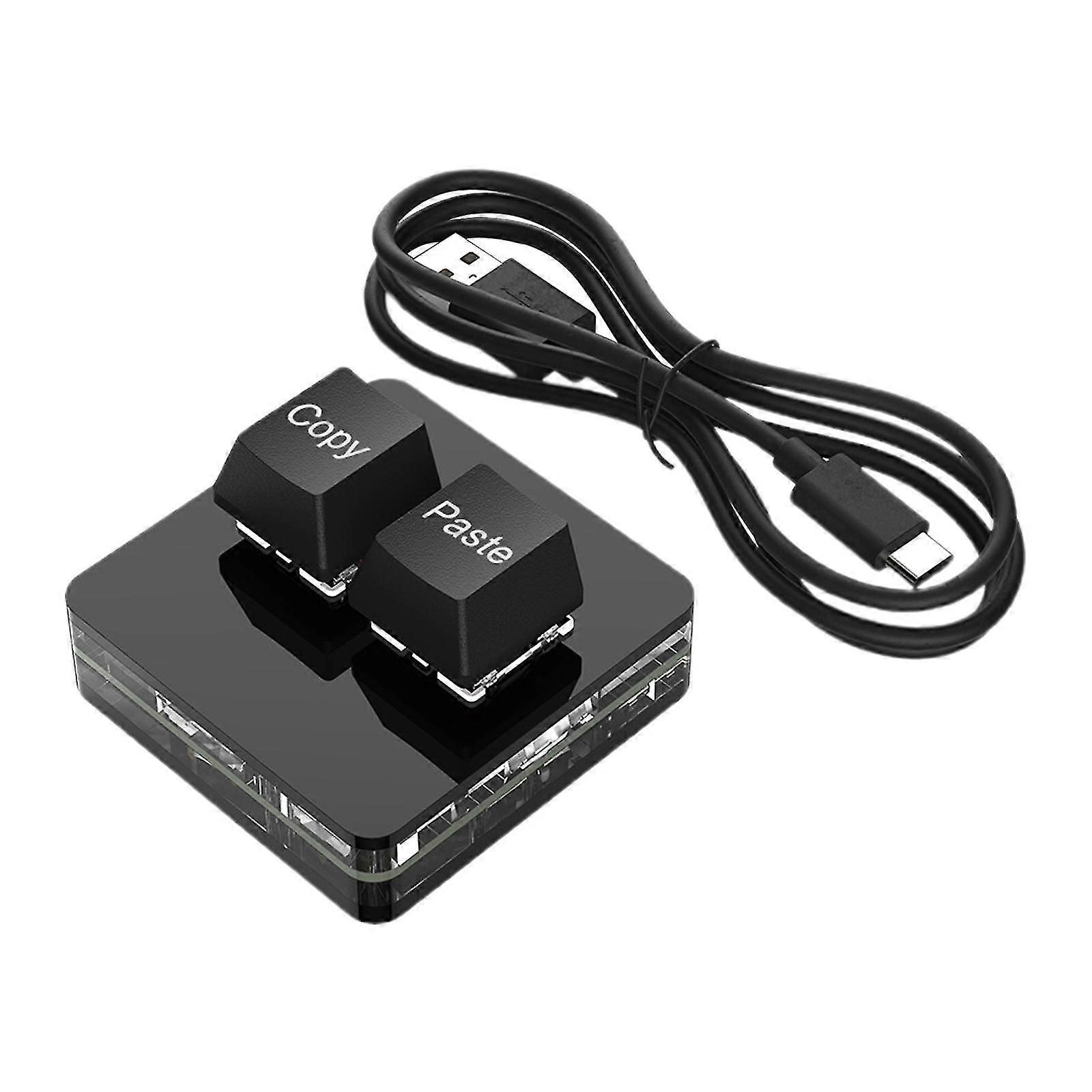 Copy and Paste 2 Key Keyboard Mechanical Gaming Keyboard Type C 2 Key Programming Keyboard for Drawing Gaming Volume Control