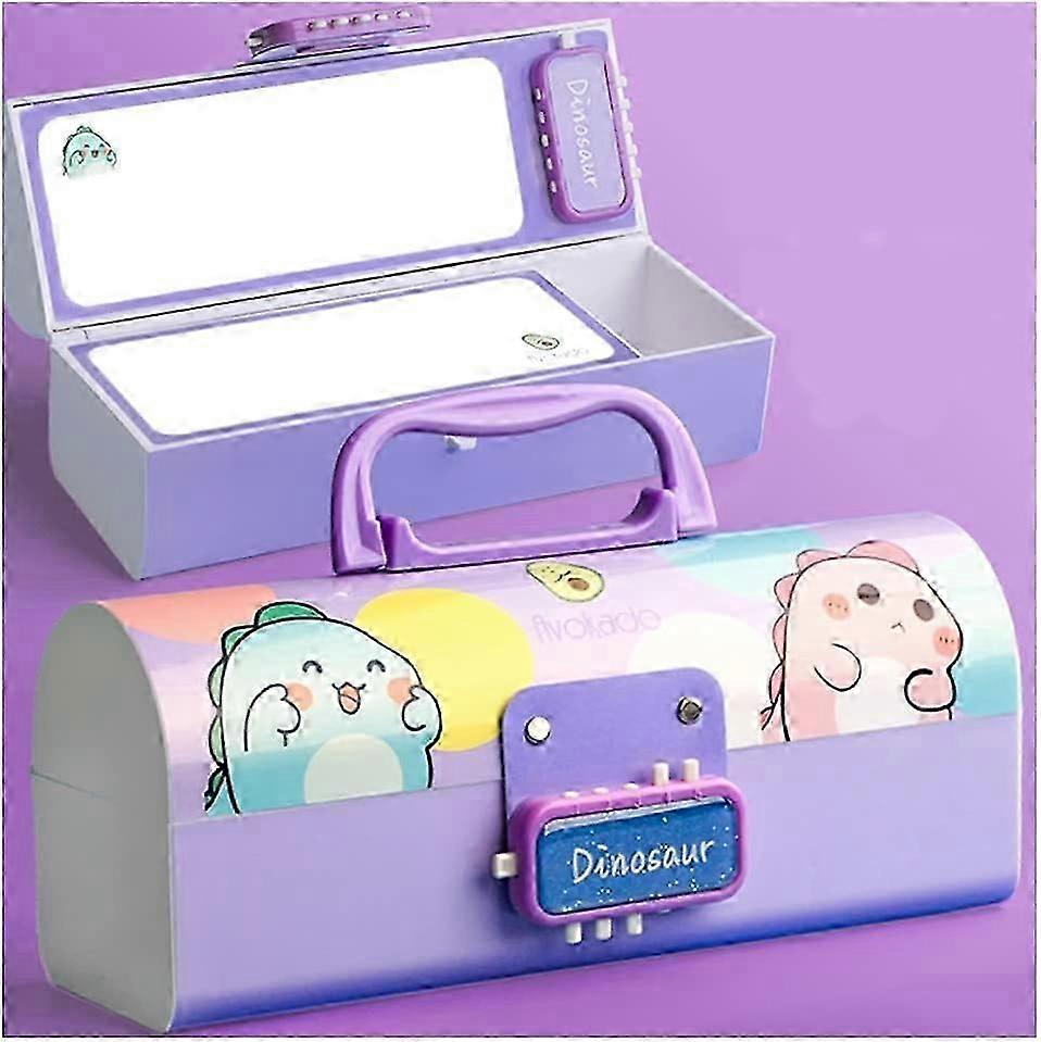 Pencil case Code Lock Pen Casehandle Type Pen Case Large Capacity Multi-layer Multi-function Storage Bag Secret Compartment gift Pencil box (Color : A