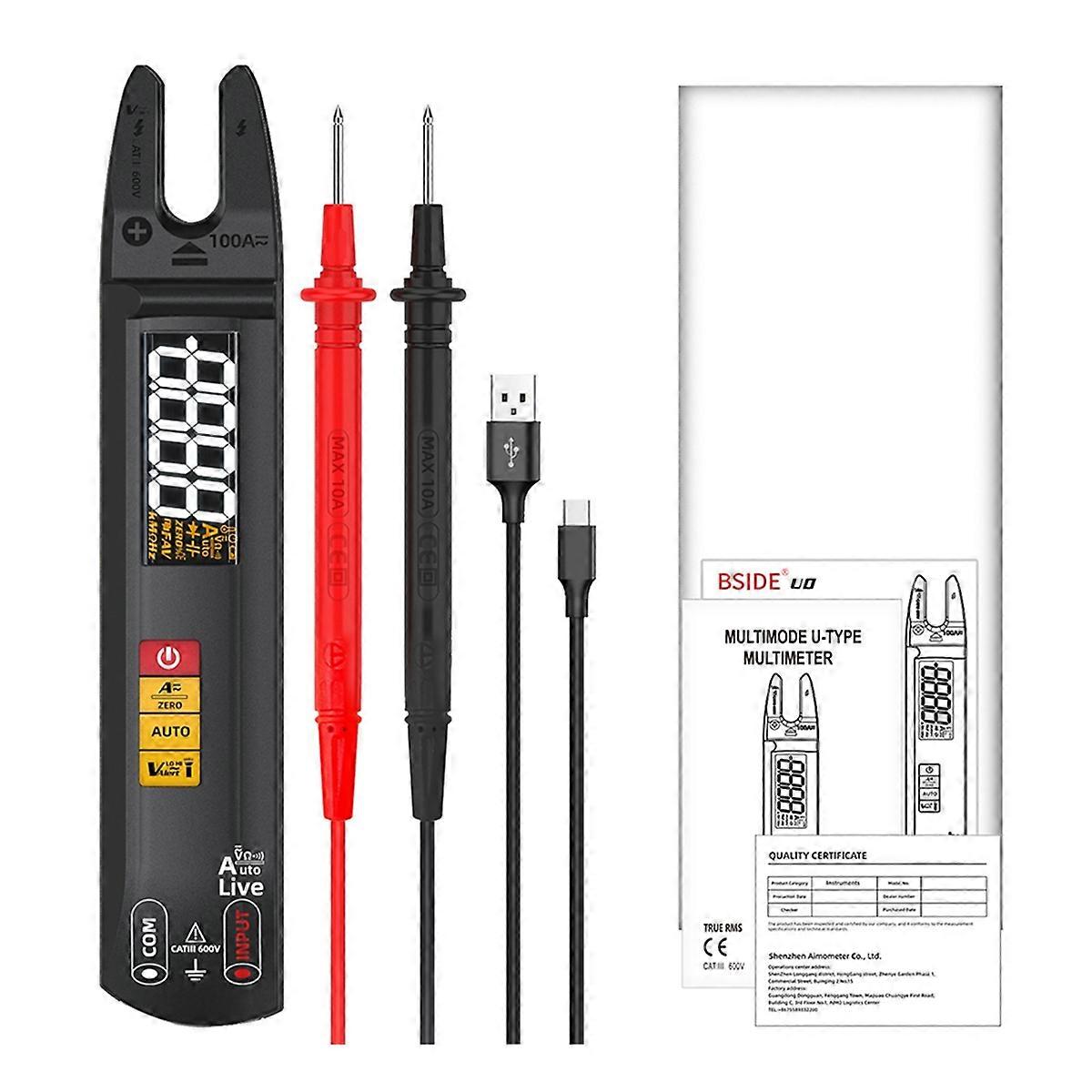 U0 Digital Clamp Meter Fork DC AC 100A Smart Ammeter Pliers TRMS Current Auto Multimeter Voltage Electrical Tester