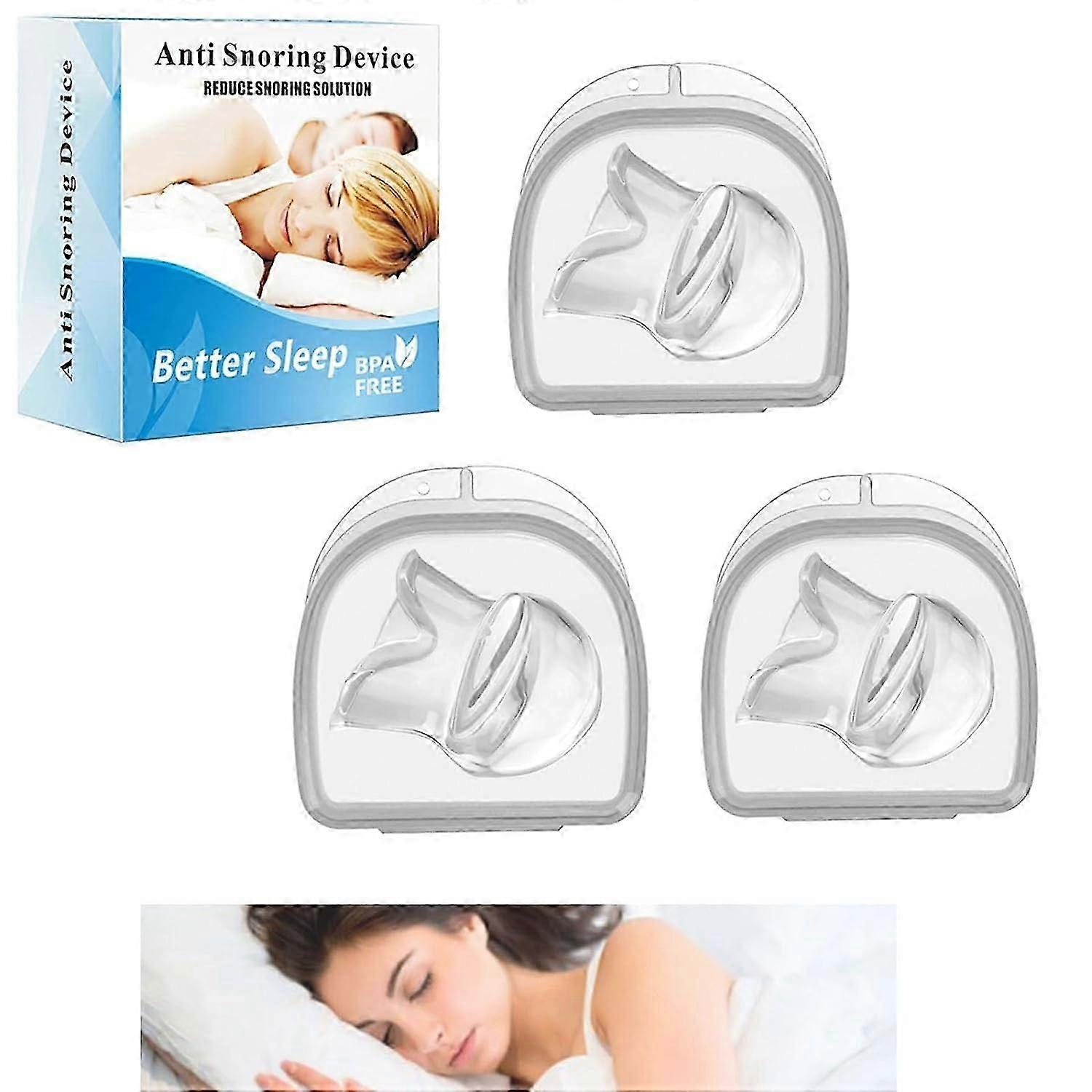 Anti Snoring Devices Silicone Tongue Retainer for Better Sleep, Comfortable Snoring Solution, Effective Snore Stopper Aids for Men Women