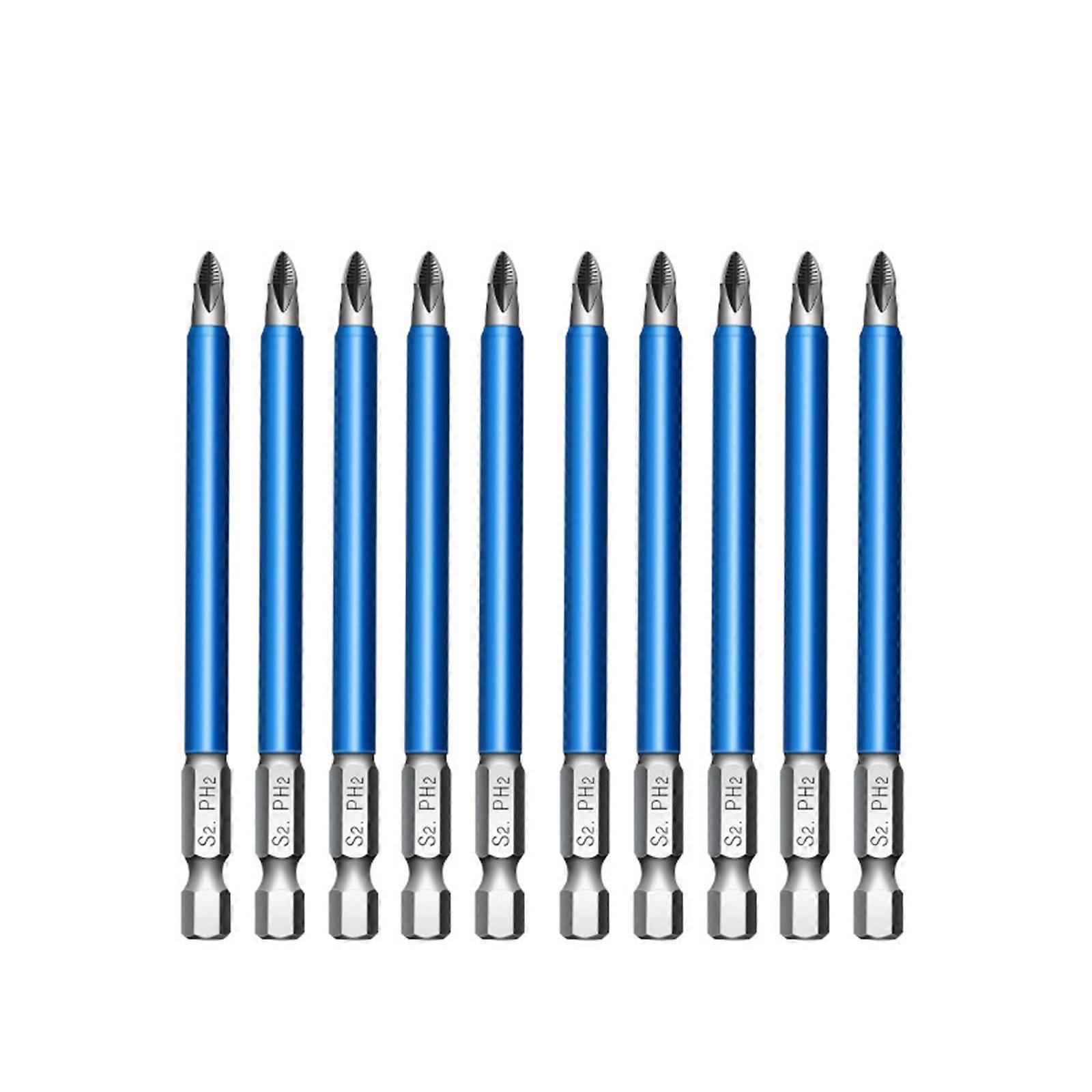 PH2 Magnetic Phillips Screwdriver Bit Set Hex Shank Phillips for Head Drive Bit for Cross Anti-Slip Screw Driver Power D