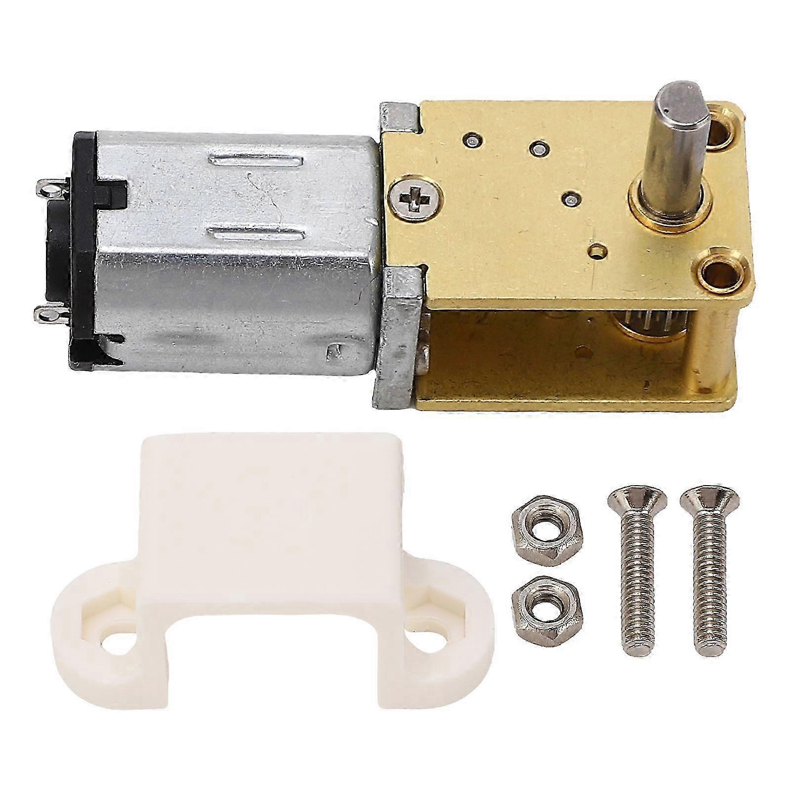 DC6V Single Shaft Worm Gear Motor with Fixing Base Micro DC Gear Brush Speed Reduction Motor 30RMP(1:236 Reduction Ratio)