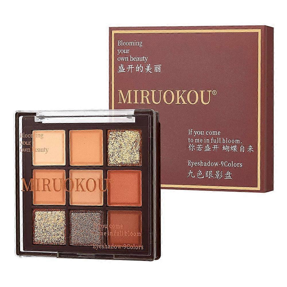9-color Chocolate Eyeshadow Palette Pearlescent Matte Sequins Fine Glitter