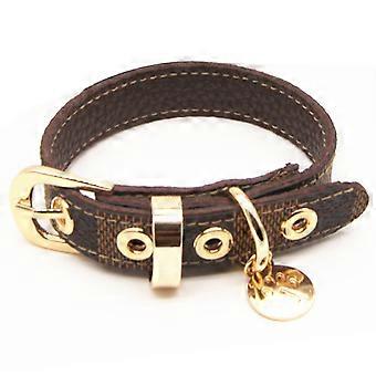 Handgefertigtes Hundehalsband aus Leder, stilvoll und langlebig mit Metallbeschlägen, unelastische Abreißsicherung für kleine Rassen