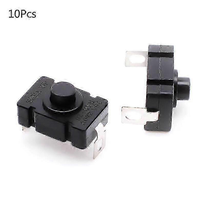 10 Pcs Mini Self lock Latching Push Button Switch for Flashlights
