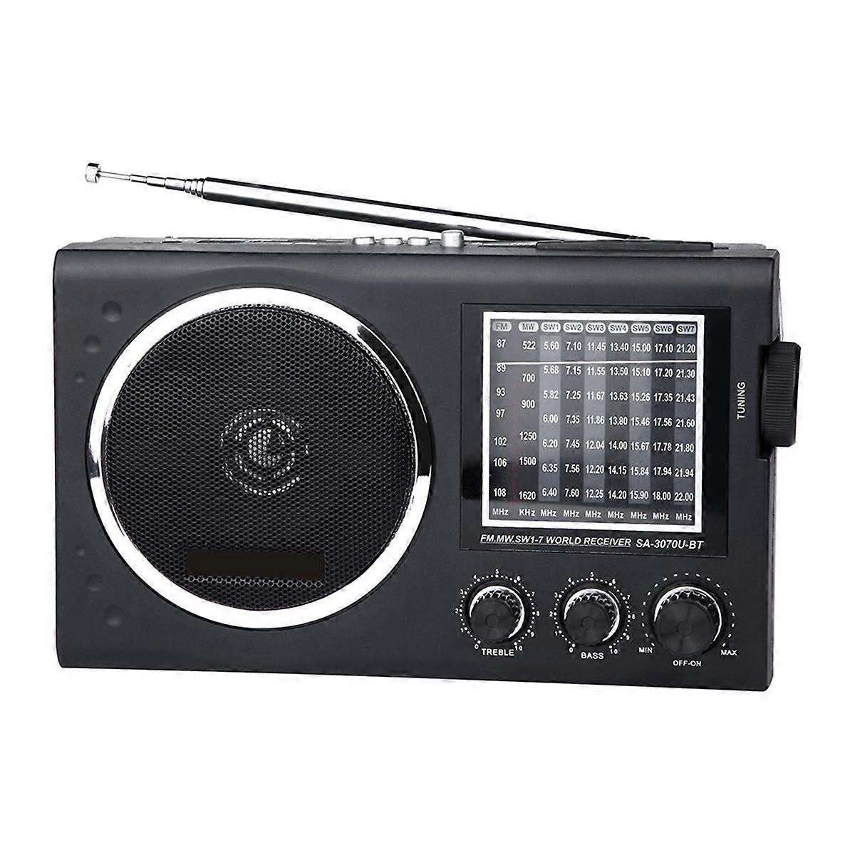 Radio EC3070BT FM Old-Fashioned Card with SW Mp3 Radio Black