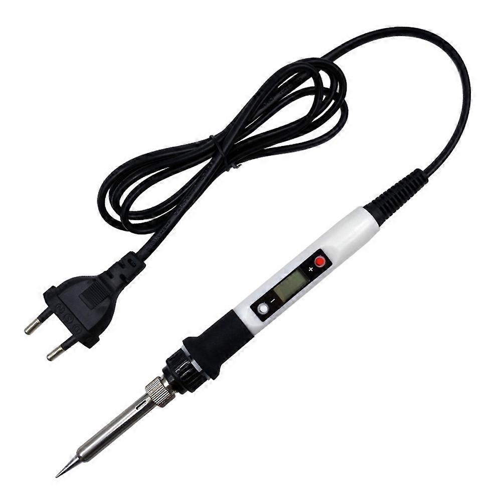 Adjustable Temperature Soldering Iron LCD Welding Tool EU Plug White