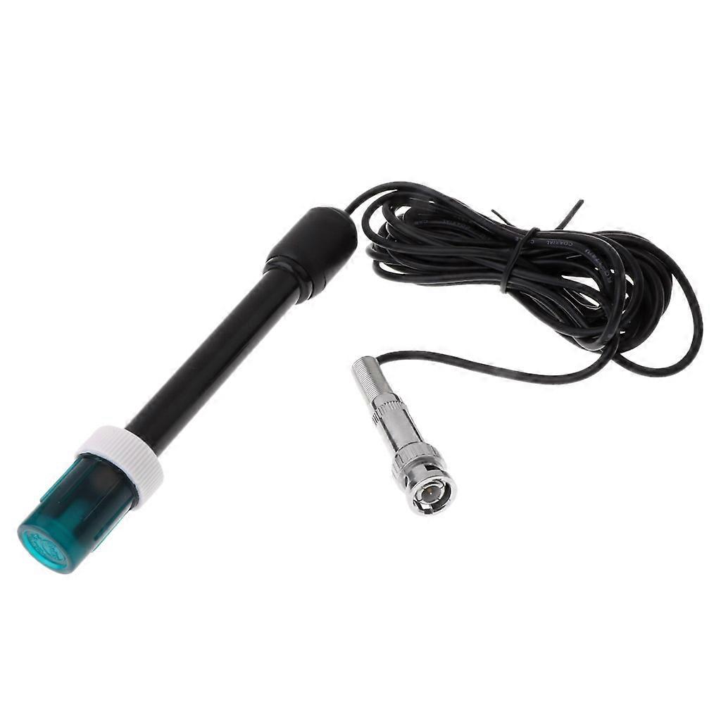 Practical 300cm Cable pH Single Electrode with BNC Socket Probe 0-14pH for pH Meter pH Controller Device Easy Monitoring Black