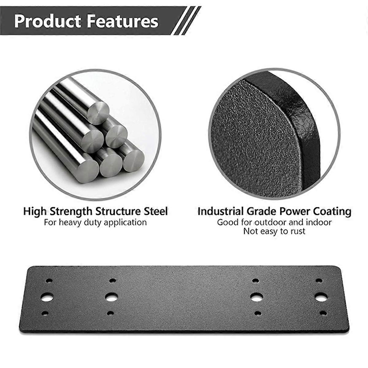 Post to Beam Connectors 4PCS, Mending Plate I Shape Bracket, Black