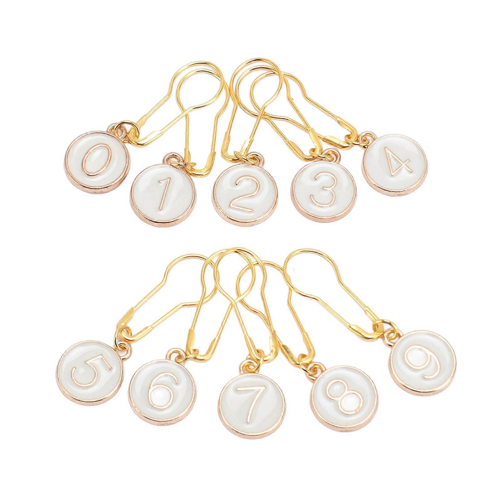 10Pcs Metal Stitch Marker Number 0‑9 Removable Crochet Stitch Markers Locking Stitch Marker for Knitting Weaving Sewing