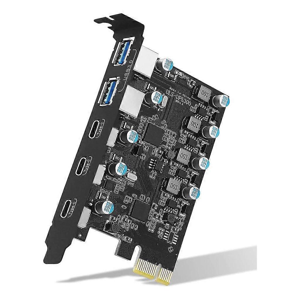 USB 3.0 PCIe bővítőkártya 5 port PCI-E - 5 Gb USB 3.0 C típusú kiemelő adapter