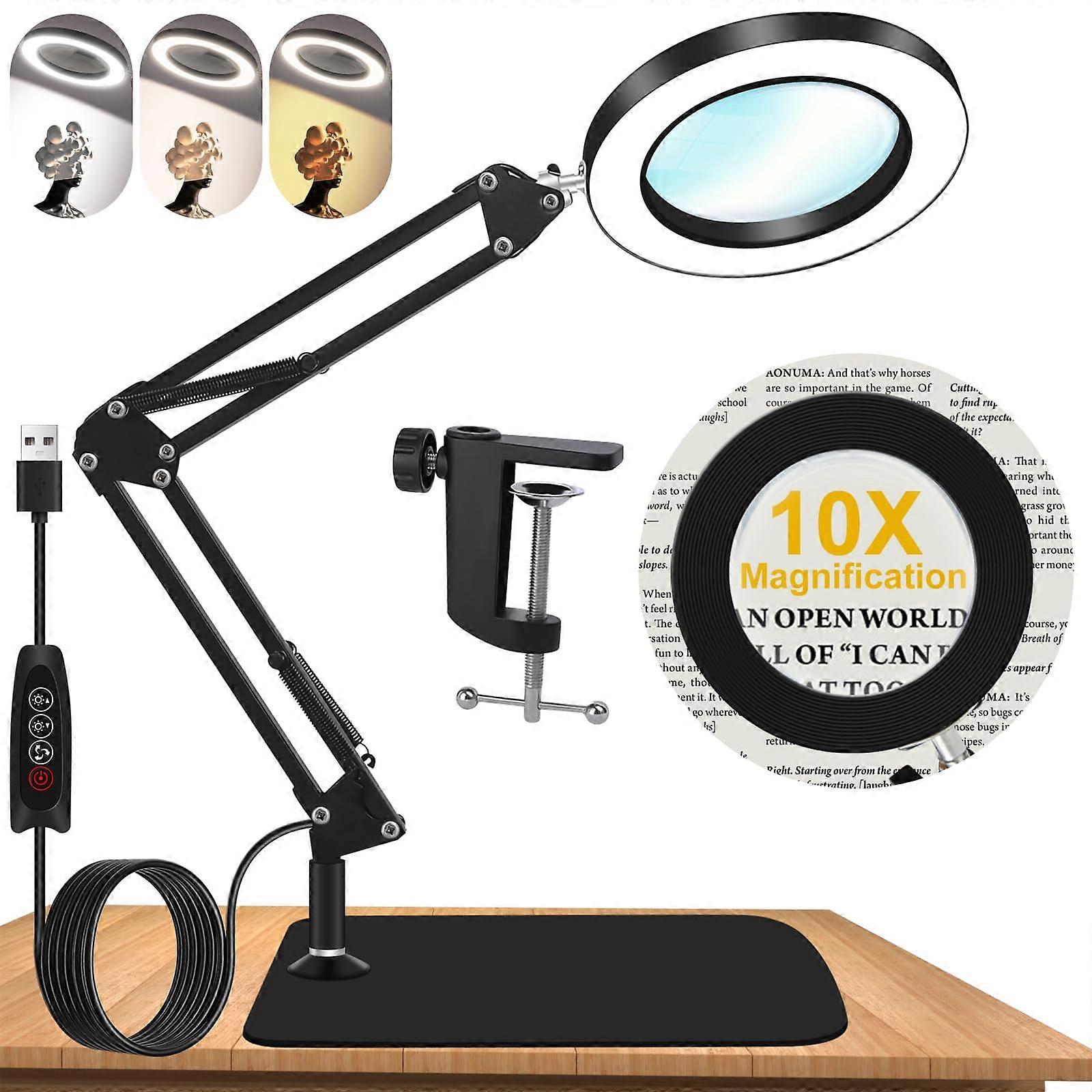 Magnifying Glass with LED Lighted for Craft Reading Repair Painting Close Work