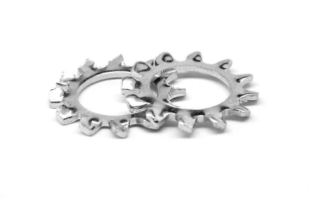 #8 External Tooth Lockwasher Low Carbon Steel Zinc Plated Pk 1000
