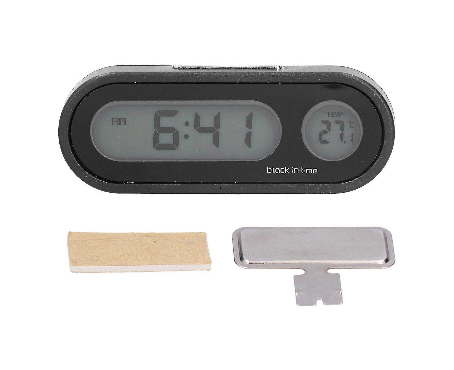 Compact Car Thermometer & Clock with Backlight - Digital Dashboard Display for Temperature & Time Monitoring