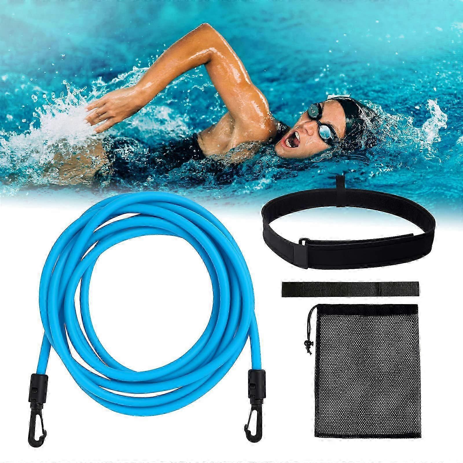 Resistance Swimming Elastic, 4M Adjustable Swimming Elastic Swimming Pool, Training Swimming Belt