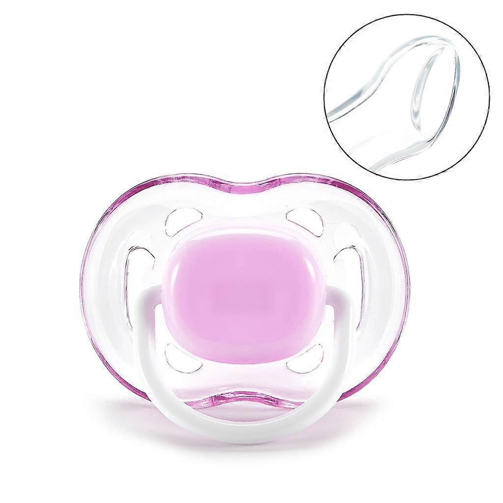 おしゃぶり赤ちゃん無地印刷安全な食品グレードのシリコーンかわいい赤ちゃんの丸くて平らな乳首おしゃぶりパープル