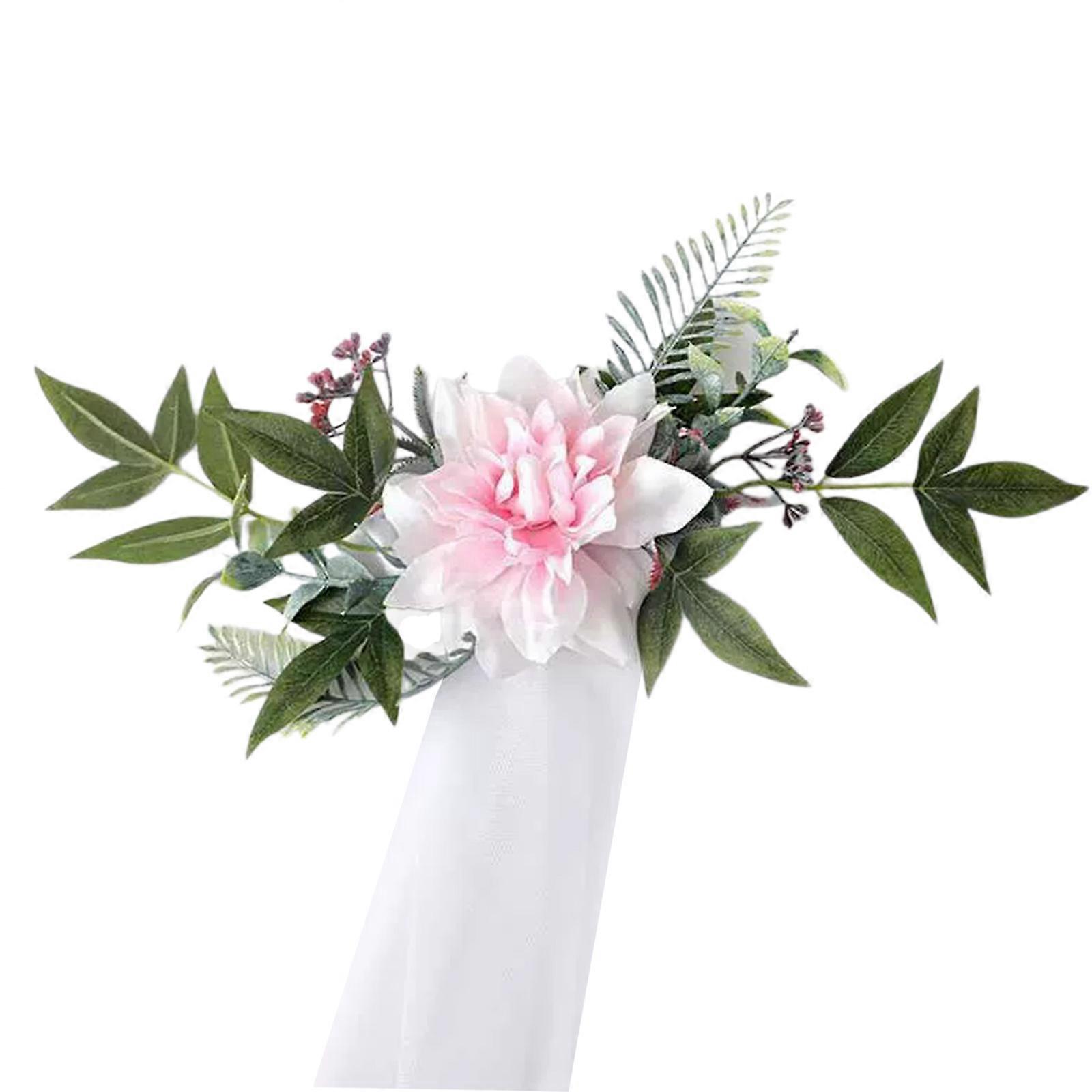 Soft Comfortable Artificial Flower Chair Backs for Bridal & Banquet Setting Banquet Artificial Flowers Pink