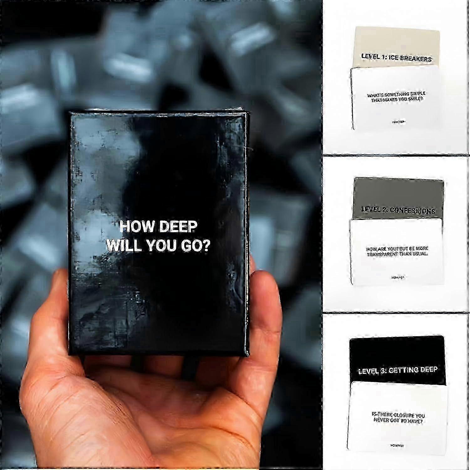 How Deep Will You Go? Game of Questions to Deepen Connection Questions Card Game, Deep Conversation Cards Game