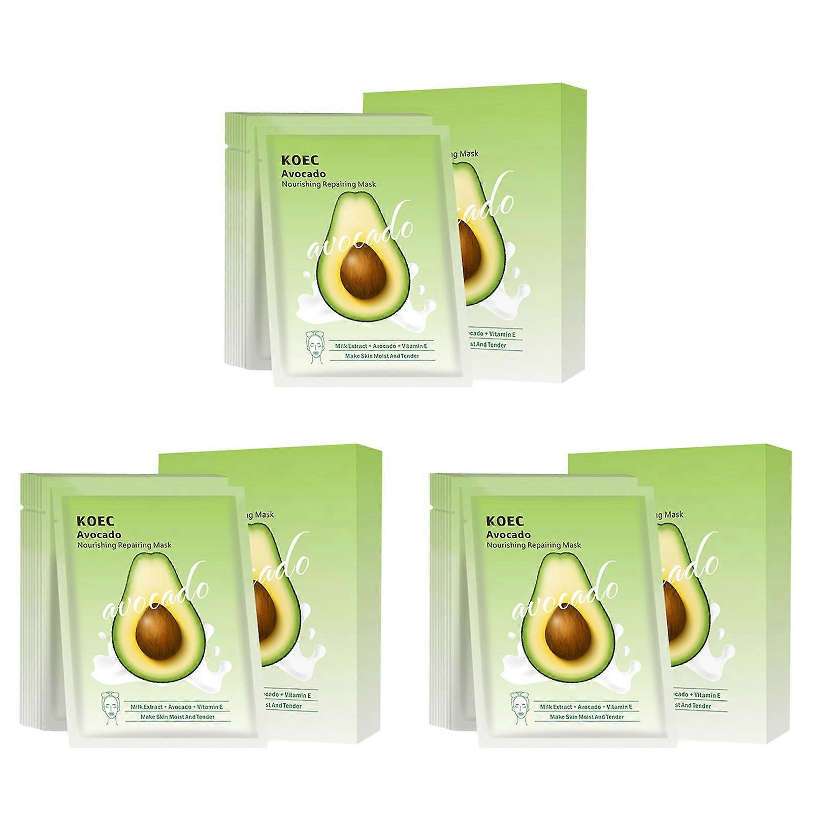10pcs/set Avocado Face Mask, Deep Hydration Face Mask, for Daily Use