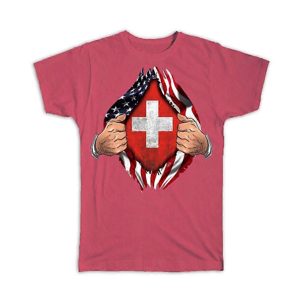 Geschenk-T-Shirt: Schweizer Flagge
