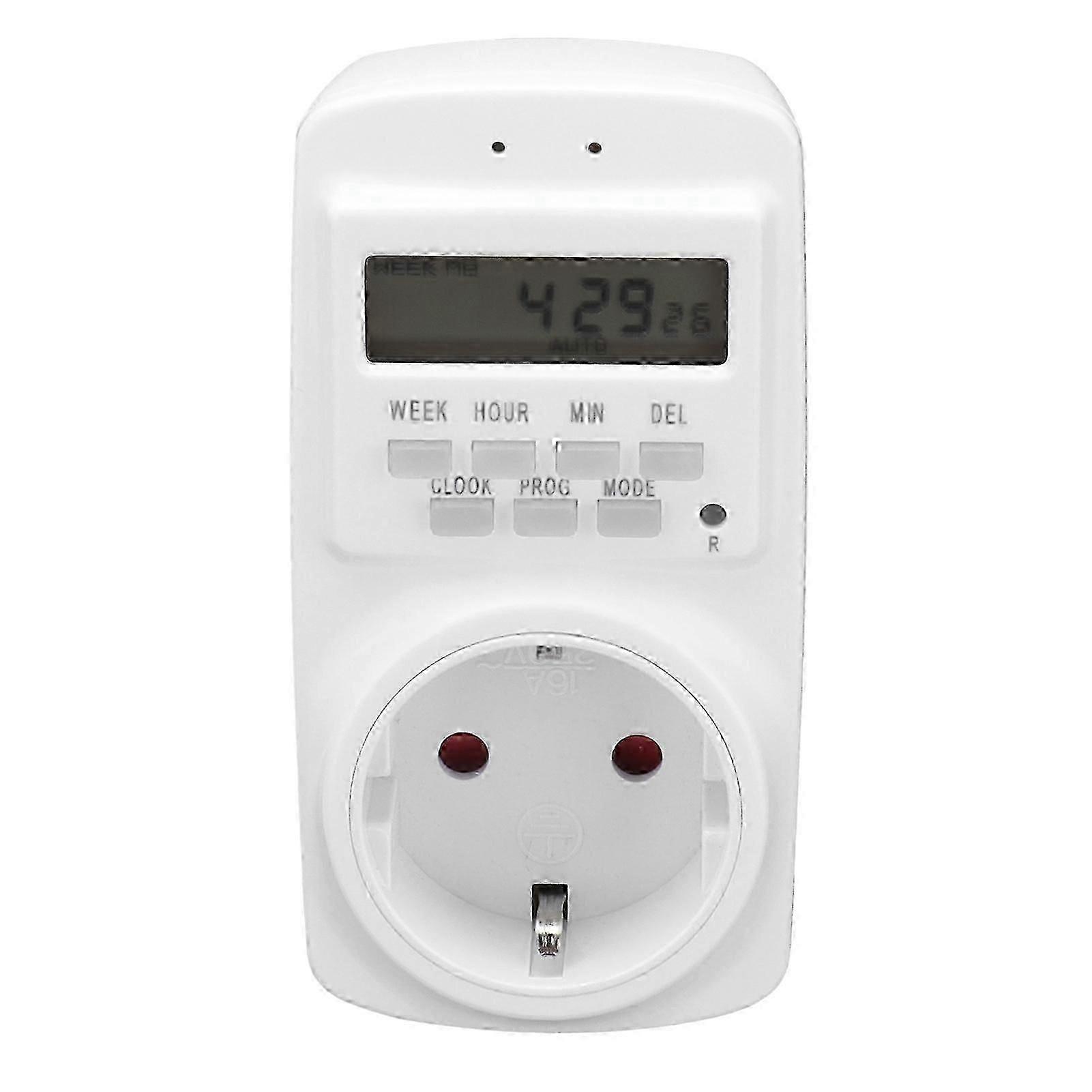 16A Wall Outlet Timer Digital Programmable Light Fan Appliance Cycle Timer Outlet Plug Automatic Power Off  90