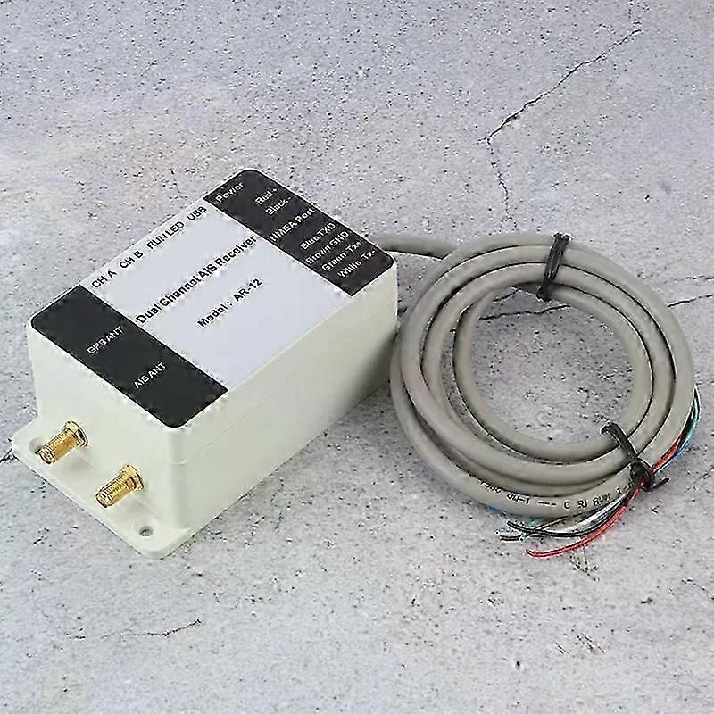 AR-12 Dual Channel Electronics AIS Receiver W/ GPS Antenna GPS USB Yacht Steamship NMEA Port Navigator For Marine Boat