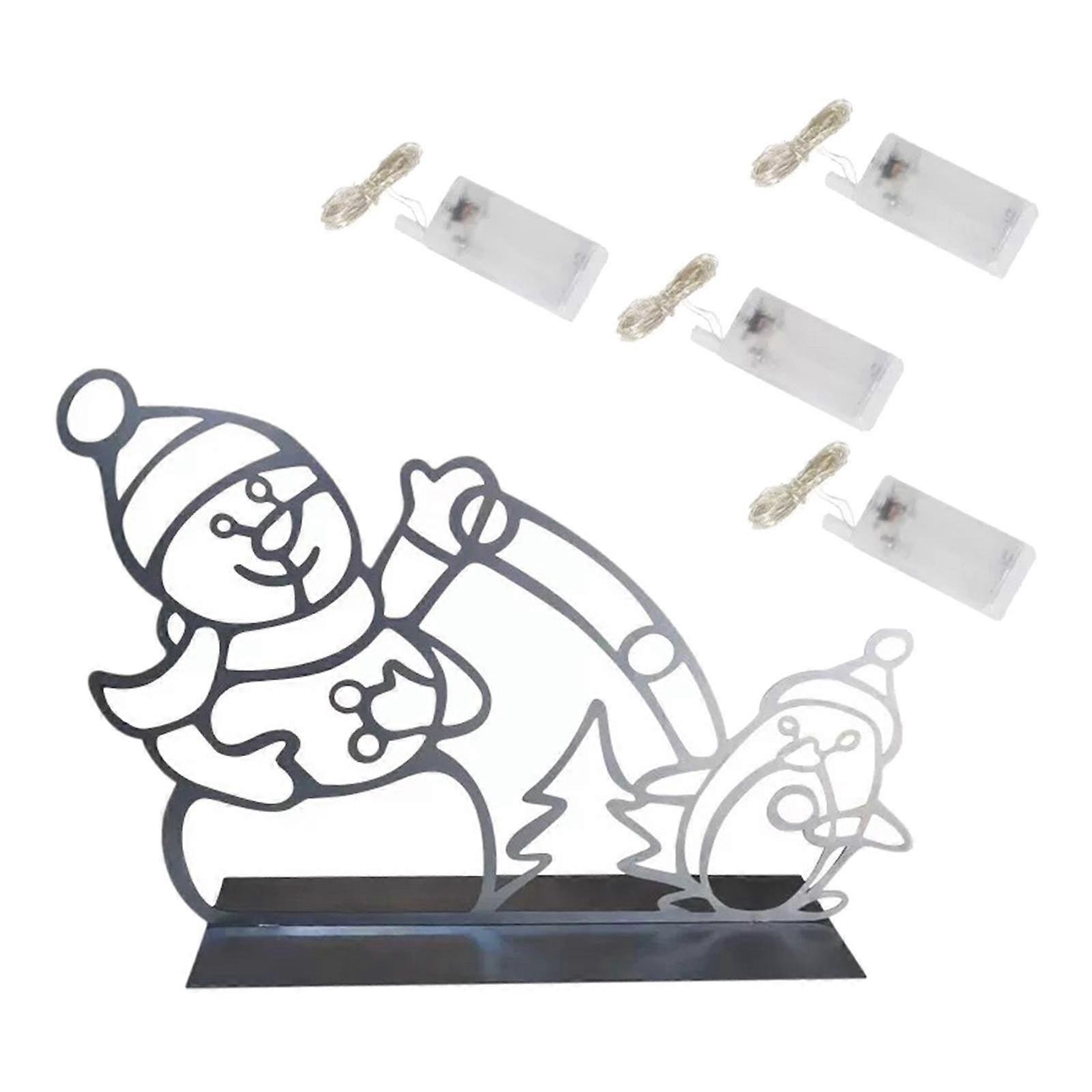 Fancy Christmas Lights Snowball Fight Creative Frame Decor for Holiday Yard