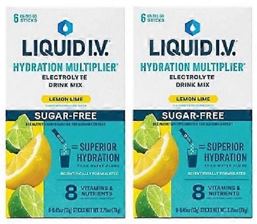 Flüssig I.V. Hydratation Elektrolyt Getränk Mix Zuckerfrei Zitrone Limette 2er Pack