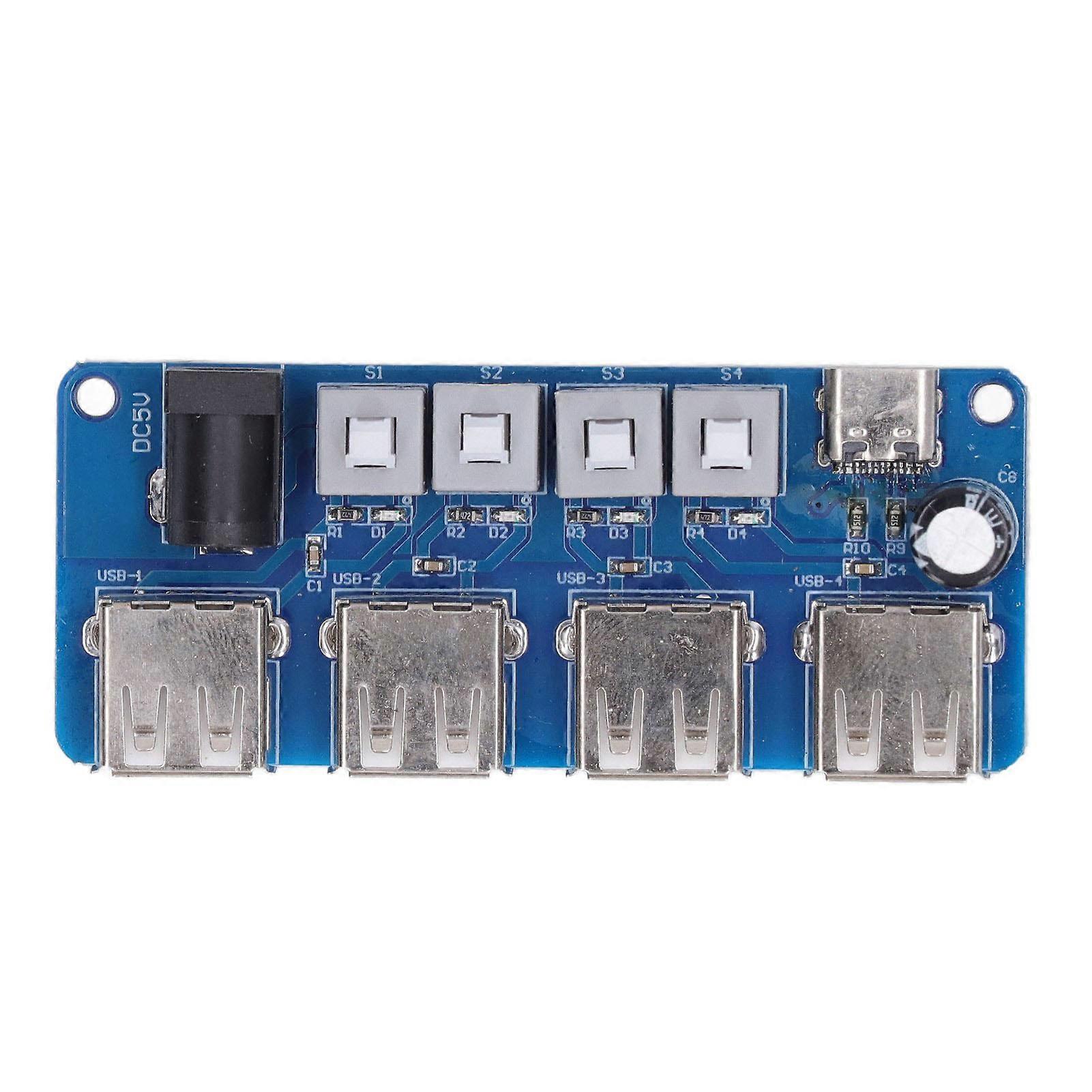 Power Expansion Module Button Control 4 Channel USB Power Splitter Power Module Board 5V