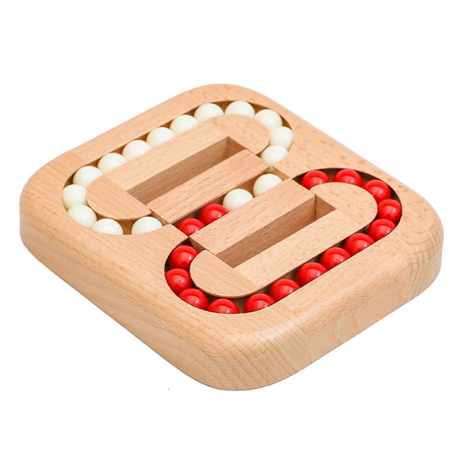 Interactive Wood Bead Puzzle Toy for Kids and Adult with Rotating Beans to Boost Cognitive Ability Fun Family Activity
