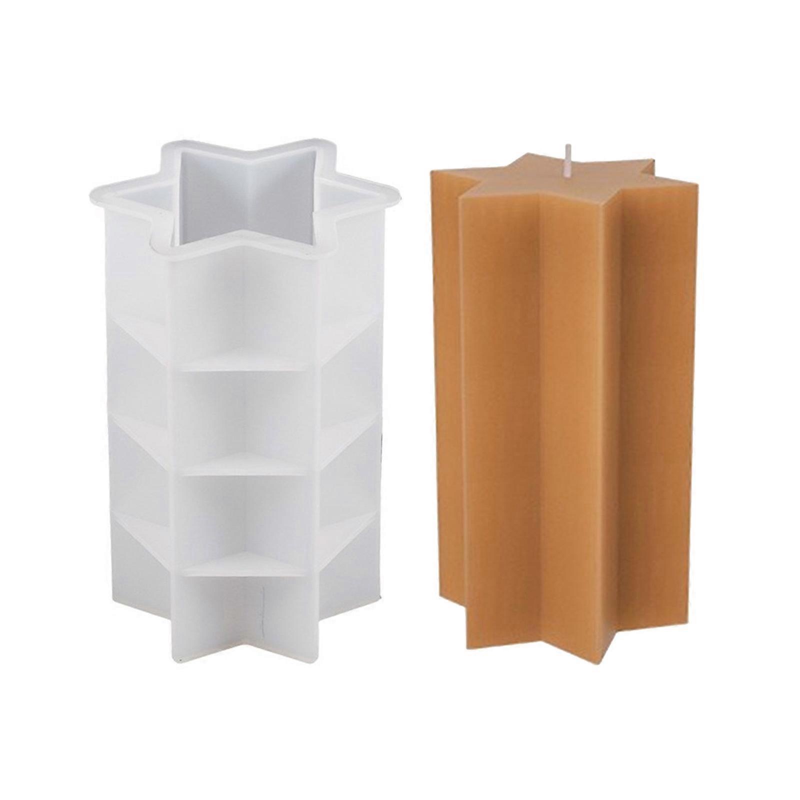 Candle Moulds Star Pillar Shaped Hand-Making Soap Molds Clay Mould Silicone Material Perfect for DIY Hand-Making Candle