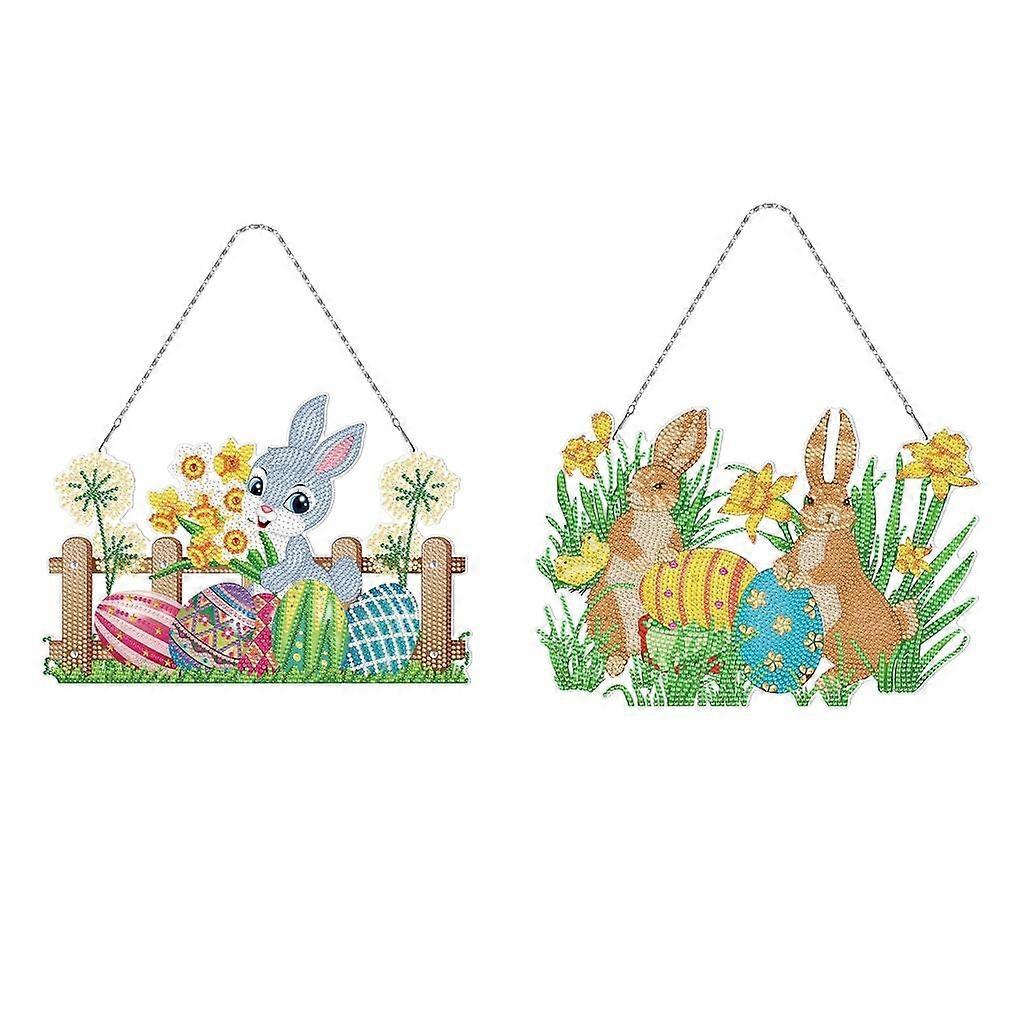 2 kit Decoration DIY Full Easter Bunny Pendant Decor
