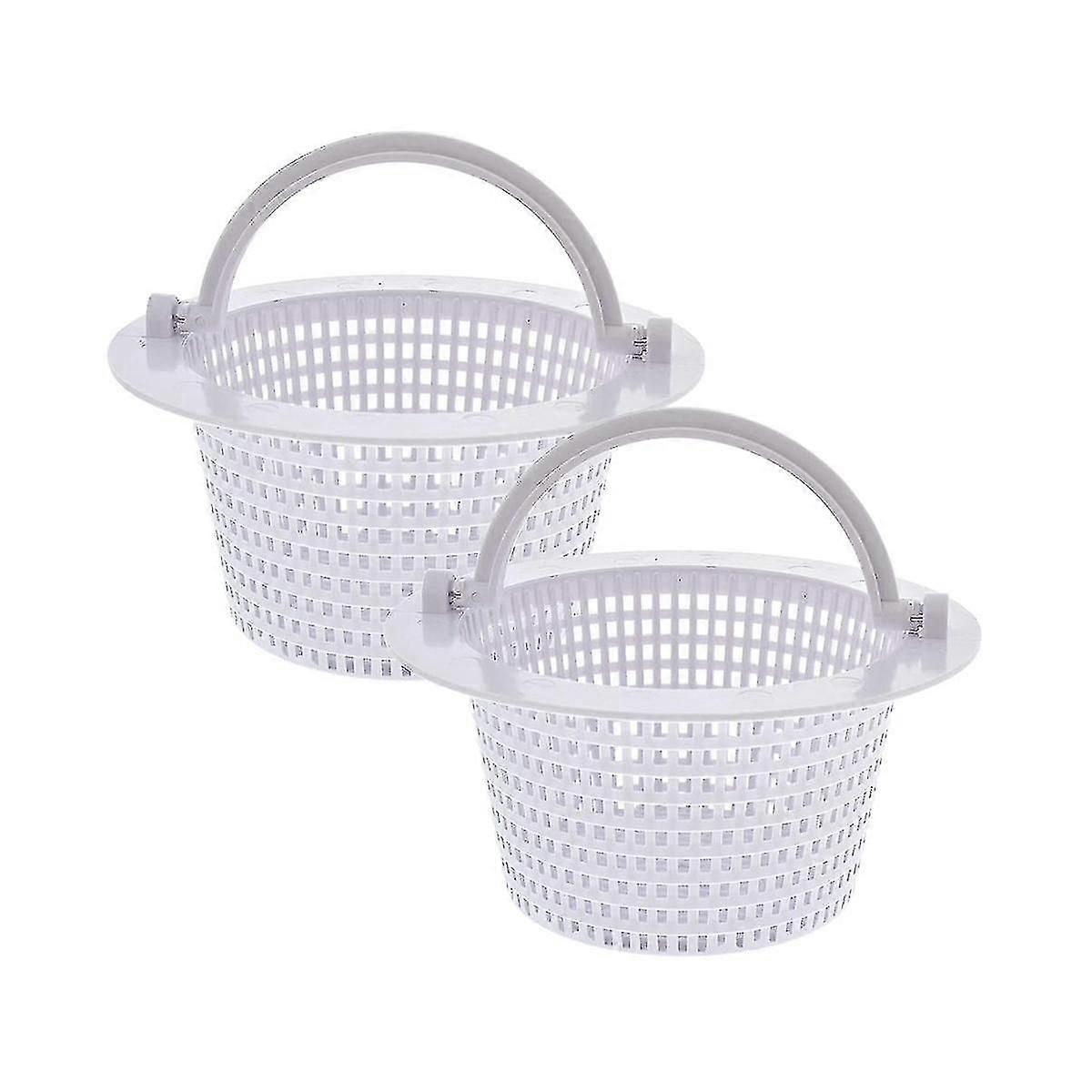 Pool Skimmer Replacement Basket (With Handle, 2-Pack, Above-Ground Through-Wall Pool Skimmer)