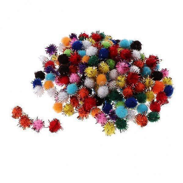 2-4pack 200/300Pcs Multicolor Sparkle Balls Pom Poms Ball Art Craft Glitter