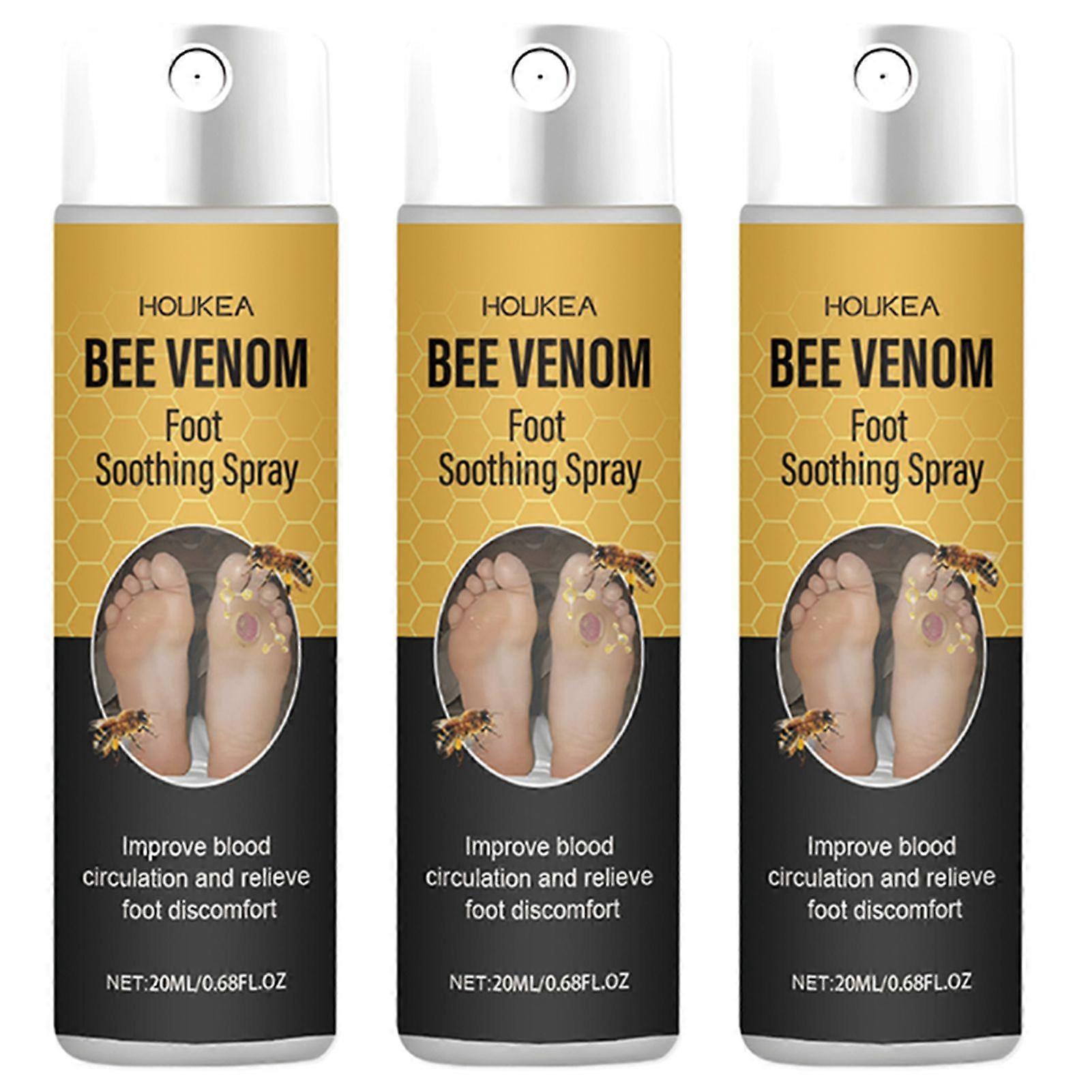 Spray apaisant pour les pieds au venin d’abeille, spray désinfectant pour les pieds à l’huile d’arbre à thé, soulagement rapide de l’inconfort des pieds