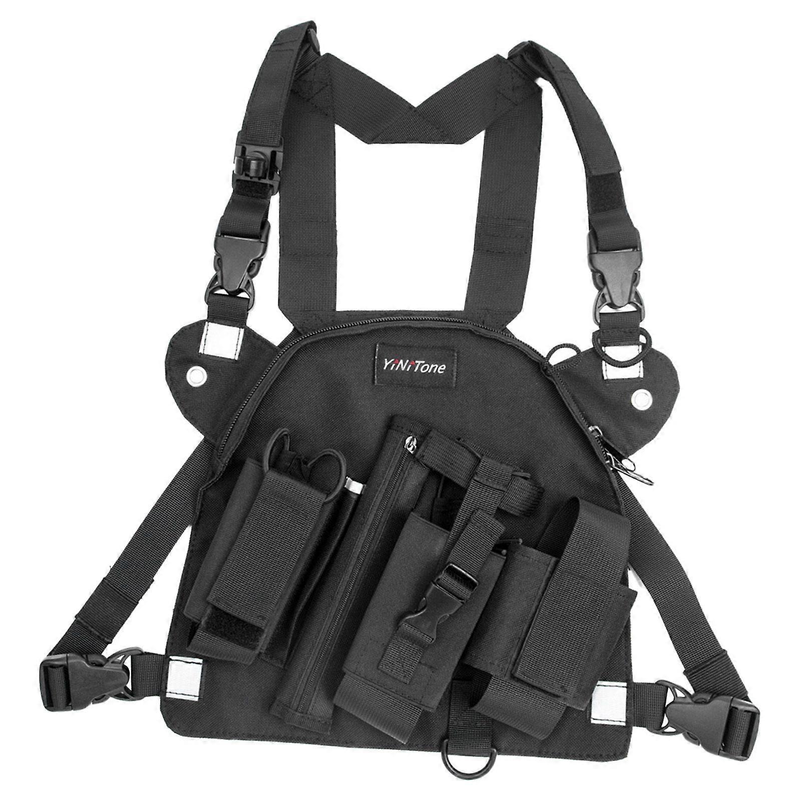 Walkie Talkie Chest Harness ,Radio Shoulder Holder Pocket Portable with Zipper