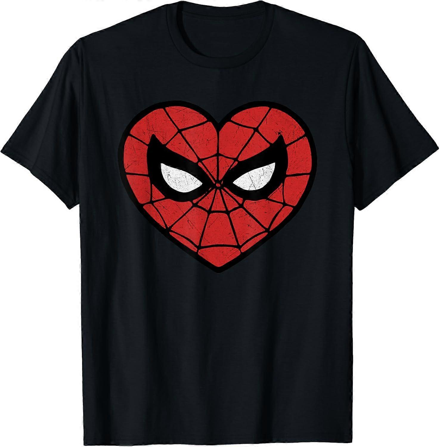 Marvel Spider-Man Face Mask Valentine's Heart Logo Classic T-shirt
